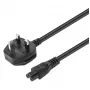 Manhattan Netzkabel, UK 3-poliger Stecker auf C5-Buchse (Kleeblatt/dreieckig), 1,8 m, 16 A, Kabel, lebenslange Garantie