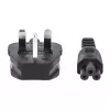 Manhattan Netzkabel, UK 3-poliger Stecker auf C5-Buchse (Kleeblatt/dreieckig), 1,8 m, 16 A, Kabel, lebenslange Garantie