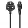Manhattan Netzkabel, UK 3-poliger Stecker auf C5-Buchse (Kleeblatt/dreieckig), 1,8 m, 16 A, Kabel, lebenslange Garantie
