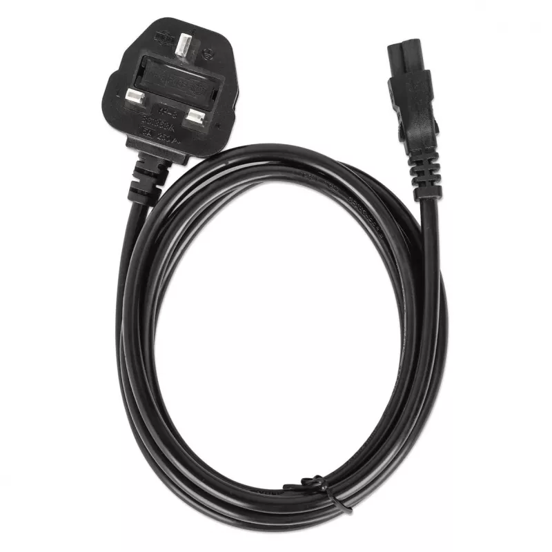 Manhattan Netzkabel, UK 3-poliger Stecker auf C5-Buchse (Kleeblatt/dreieckig), 1,8 m, 16 A, Kabel, lebenslange Garantie