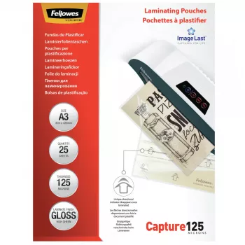 Fellowes ImageLast A3 125 Micron Laminierfolien - 25er-Packung, glänzend, transparent, A3, 0,125 mm, 436 mm, 310 mm