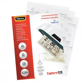 Fellowes ImageLast A3 125 Micron Laminierfolien - 25er-Packung, glänzend, transparent, A3, 0,125 mm, 436 mm, 310 mm
