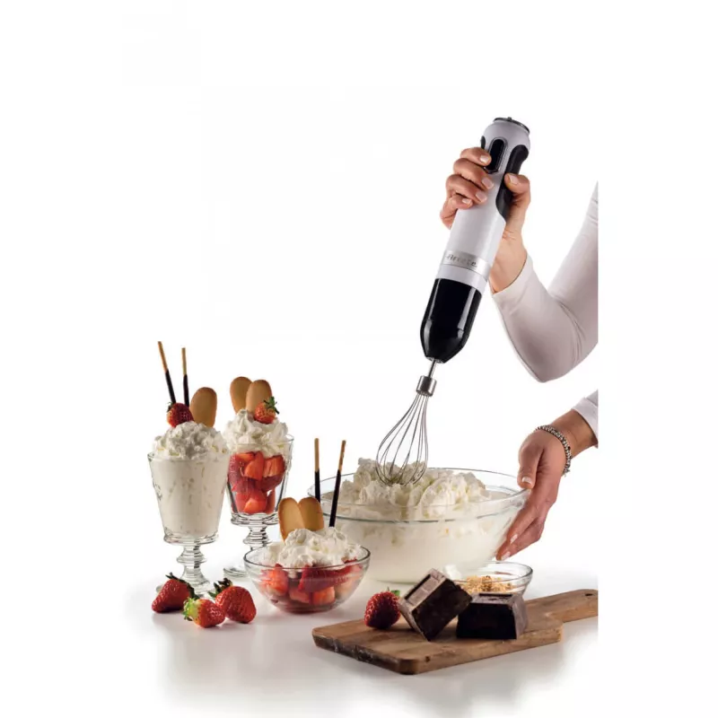 Ariete 602 Moderna Stabmixer, 1000 W, 10 Geschwindigkeitsstufen + Turbo, Zubehör inklusive, Weiß