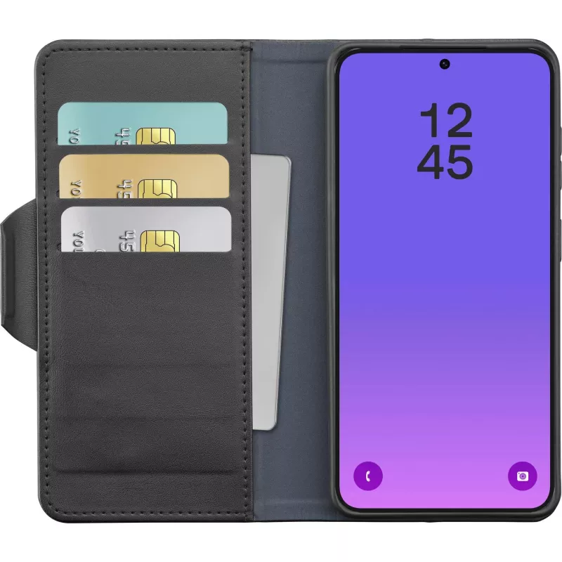 Cellularline Book Agenda 2 - Galaxy A57 Book-style Kunstlederhülle mit Magnetverschluss, Standfunktion und RFID/NFC-Schutz für kontaktlose Karten.