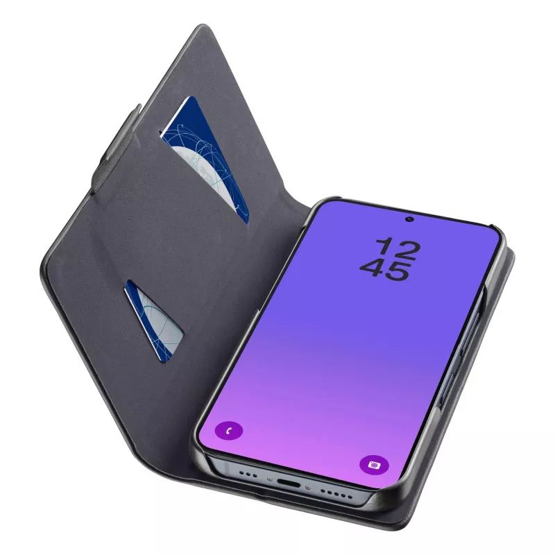 Cellularline Book - Galaxy A57 Book-Style-Hülle mit Kartenfach, Magnetverschluss und vollem Zugriff auf Tasten und Anschlüsse.