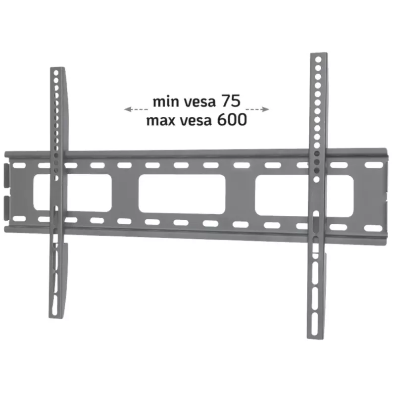 Techly Wandhalterung für Ultra schlank LED LCD TV 40-65 Zoll, 101,6 cm (40 Zoll), 165,1 cm (65 Zoll), 100 x 100 mm, 600 x 400 mm, Metall, Schwarz