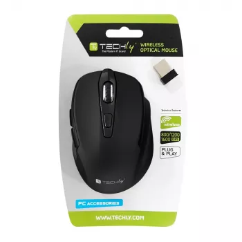 Techly IM 102-WBK Maus Office Rechtshänder RF Wireless Optisch 1600 DPI