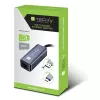 Techly IDATA USB-ETGIGA-AA Laptop-Dockingstation/Port-Replikator Kabelgebunden USB 3.2 Gen 1 (3.1 Gen 1) Typ-A Schwarz, Silber