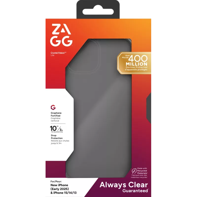ZAGG Crystal Palace Lite Hülle Apple iPhone 17e/16e/15/14/13, Cover, Apple, iPhone 17e/16e/15/14/13, 15,5 cm (6,1 Zoll), Transparent
