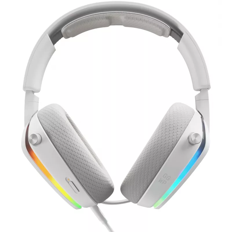 Glorious Gaming Glorious GHS Eternal RGB - Stereo RGB Gaming Headset für PC, PS5, PS4, Switch - Individuell abgestimmte abgewinkelte Treiber, verstellbares, kristallklares abnehmbares Mikrofon, USB-C - Langlebig, Komfort für den ganzen Tag und die ganze Nacht - Weiß