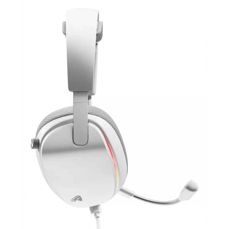 Glorious Gaming Glorious GHS Eternal RGB - Stereo RGB Gaming Headset für PC, PS5, PS4, Switch - Individuell abgestimmte abgewinkelte Treiber, verstellbares, kristallklares abnehmbares Mikrofon, USB-C - Langlebig, Komfort für den ganzen Tag und die ganze Nacht - Weiß