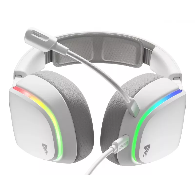 Glorious Gaming Glorious GHS Eternal RGB - Stereo RGB Gaming Headset für PC, PS5, PS4, Switch - Individuell abgestimmte abgewinkelte Treiber, verstellbares, kristallklares abnehmbares Mikrofon, USB-C - Langlebig, Komfort für den ganzen Tag und die ganze Nacht - Weiß