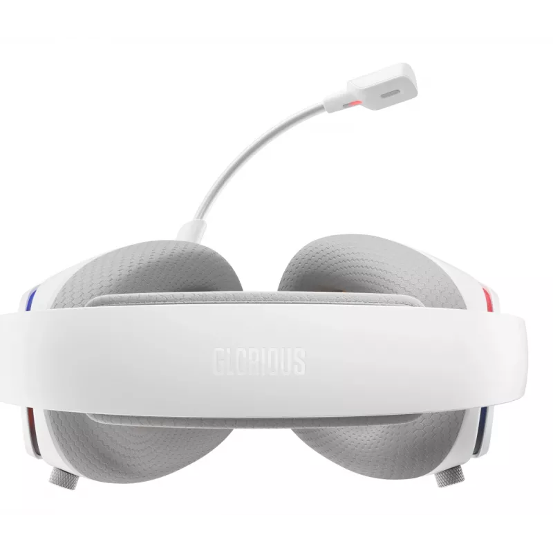 Glorious Gaming Glorious GHS Eternal RGB - Stereo RGB Gaming Headset für PC, PS5, PS4, Switch - Individuell abgestimmte abgewinkelte Treiber, verstellbares, kristallklares abnehmbares Mikrofon, USB-C - Langlebig, Komfort für den ganzen Tag und die ganze Nacht - Weiß