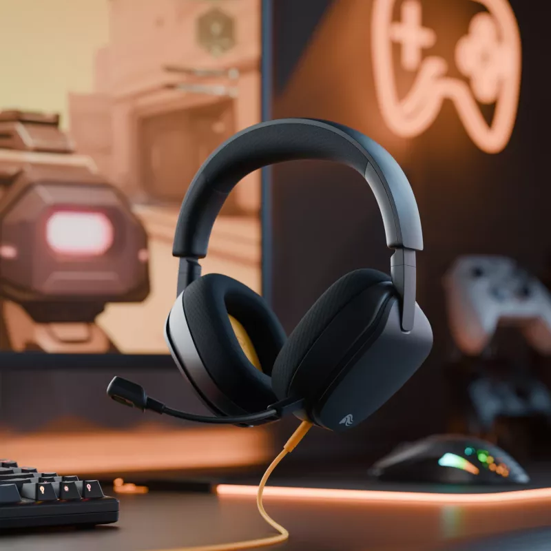 Glorious Gaming Glorious GHS Eternal - Stereo-Gaming-Headset für PC, PS5, PS4, Xbox, Switch - Individuell abgestimmte, abgewinkelte Treiber, verstellbares, kristallklares, abnehmbares Mikrofon, 3,5 mm - Robust, ganztägiger und nächtlicher Komfort - Schwarz