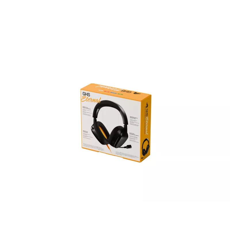 Glorious Gaming Glorious GHS Eternal - Stereo-Gaming-Headset für PC, PS5, PS4, Xbox, Switch - Individuell abgestimmte, abgewinkelte Treiber, verstellbares, kristallklares, abnehmbares Mikrofon, 3,5 mm - Robust, ganztägiger und nächtlicher Komfort - Schwarz