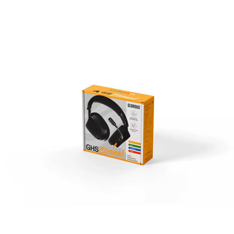 Glorious Gaming Glorious GHS Eternal - Stereo-Gaming-Headset für PC, PS5, PS4, Xbox, Switch - Individuell abgestimmte, abgewinkelte Treiber, verstellbares, kristallklares, abnehmbares Mikrofon, 3,5 mm - Robust, ganztägiger und nächtlicher Komfort - Schwarz