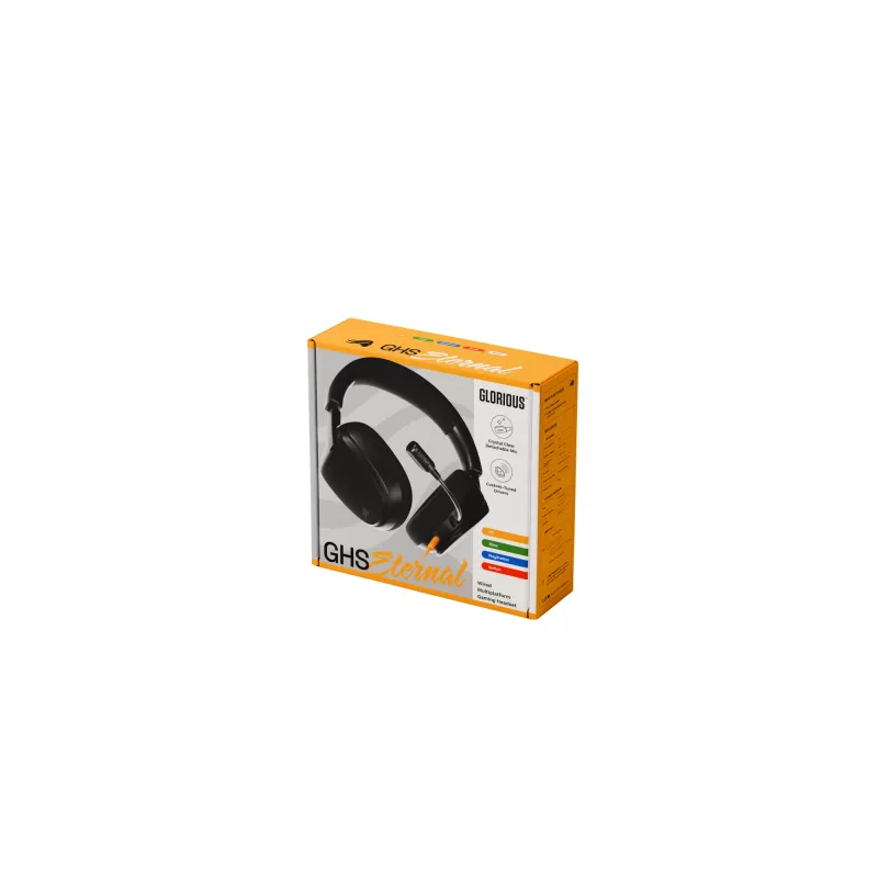 Glorious Gaming Glorious GHS Eternal - Stereo-Gaming-Headset für PC, PS5, PS4, Xbox, Switch - Individuell abgestimmte, abgewinkelte Treiber, verstellbares, kristallklares, abnehmbares Mikrofon, 3,5 mm - Robust, ganztägiger und nächtlicher Komfort - Schwarz