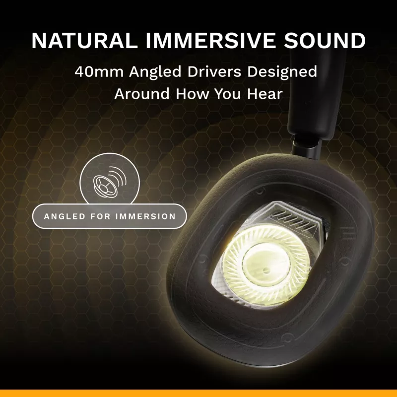Glorious Gaming Glorious GHS Eternal - Stereo-Gaming-Headset für PC, PS5, PS4, Xbox, Switch - Individuell abgestimmte, abgewinkelte Treiber, verstellbares, kristallklares, abnehmbares Mikrofon, 3,5 mm - Robust, ganztägiger und nächtlicher Komfort - Schwarz