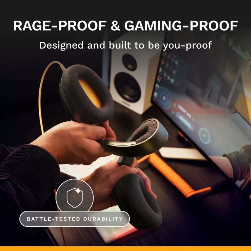 Glorious Gaming Glorious GHS Eternal - Stereo-Gaming-Headset für PC, PS5, PS4, Xbox, Switch - Individuell abgestimmte, abgewinkelte Treiber, verstellbares, kristallklares, abnehmbares Mikrofon, 3,5 mm - Robust, ganztägiger und nächtlicher Komfort - Schwarz