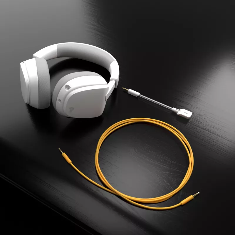 Glorious Gaming Glorious GHS Eternal - Stereo-Gaming-Headset für PC, PS5, PS4, Xbox, Switch - Speziell abgestimmte, abgewinkelte Treiber, verstellbares, kristallklares, abnehmbares Mikrofon, 3,5 mm - Langlebig, ganztägiger und nächtlicher Komfort - Weiß
