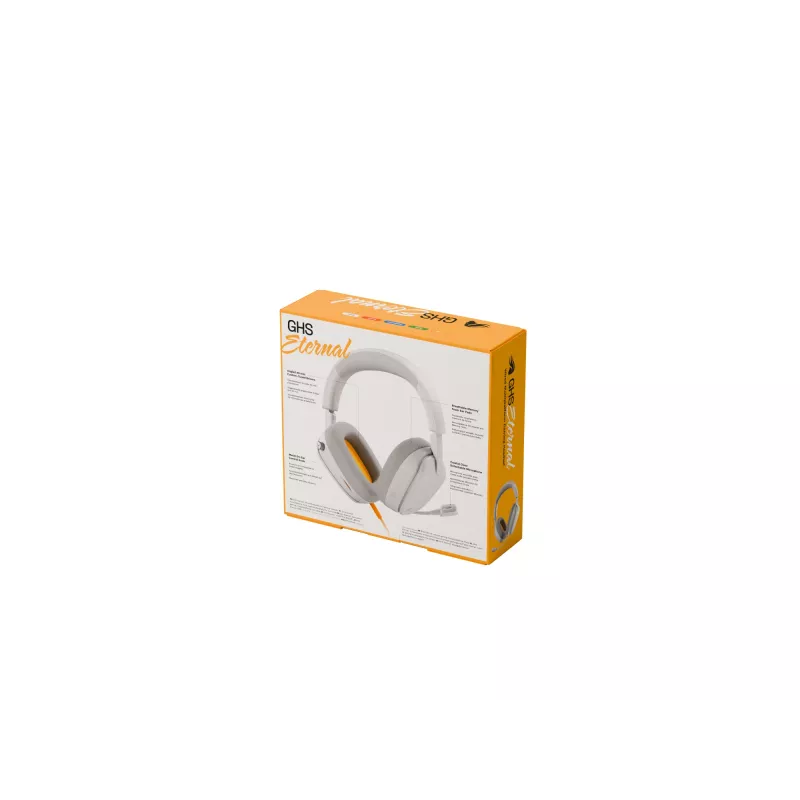 Glorious Gaming Glorious GHS Eternal - Stereo-Gaming-Headset für PC, PS5, PS4, Xbox, Switch - Speziell abgestimmte, abgewinkelte Treiber, verstellbares, kristallklares, abnehmbares Mikrofon, 3,5 mm - Langlebig, ganztägiger und nächtlicher Komfort - Weiß
