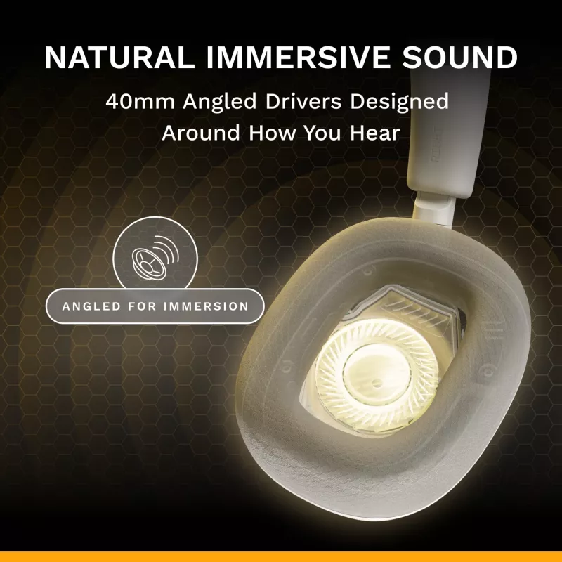 Glorious Gaming Glorious GHS Eternal - Stereo-Gaming-Headset für PC, PS5, PS4, Xbox, Switch - Speziell abgestimmte, abgewinkelte Treiber, verstellbares, kristallklares, abnehmbares Mikrofon, 3,5 mm - Langlebig, ganztägiger und nächtlicher Komfort - Weiß