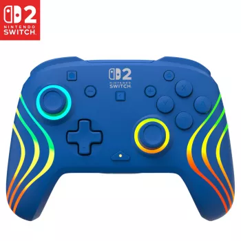 Kabelgebundenes & kabelloses Gamepad Turtle Beach Afterglow Wave Blue für Nintendo Switch 2 – Bluetooth/USB-C, RGB, integrierter 20-Stunden-Akku, 3 m Kabel