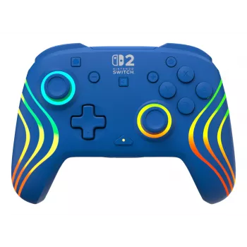 Kabelgebundenes & kabelloses Gamepad Turtle Beach Afterglow Wave Blue für Nintendo Switch 2 – Bluetooth/USB-C, RGB, integrierter 20-Stunden-Akku, 3 m Kabel