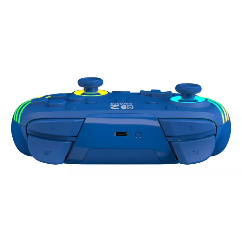 Kabelgebundenes & kabelloses Gamepad Turtle Beach Afterglow Wave Blue für Nintendo Switch 2 – Bluetooth/USB-C, RGB, integrierter 20-Stunden-Akku, 3 m Kabel