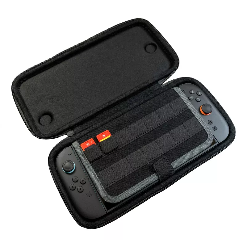 Travel case Turtle Beach PlayTrek schlank Case für Nintendo Switch 2 — Anthrazit Schwarz, 290×58×145 mm