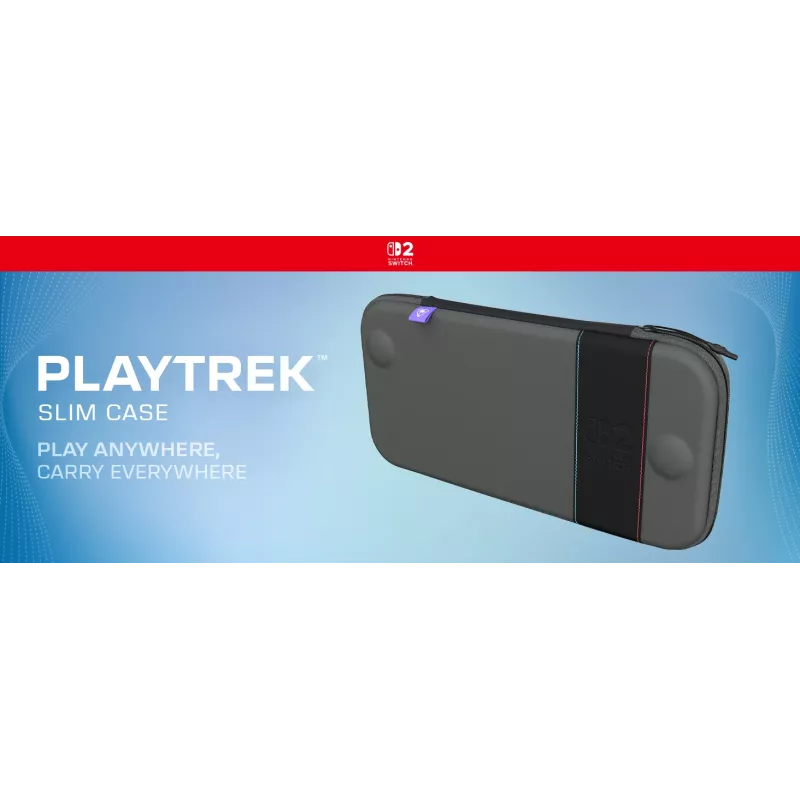 Travel case Turtle Beach PlayTrek schlank Case für Nintendo Switch 2 — Anthrazit Schwarz, 290×58×145 mm