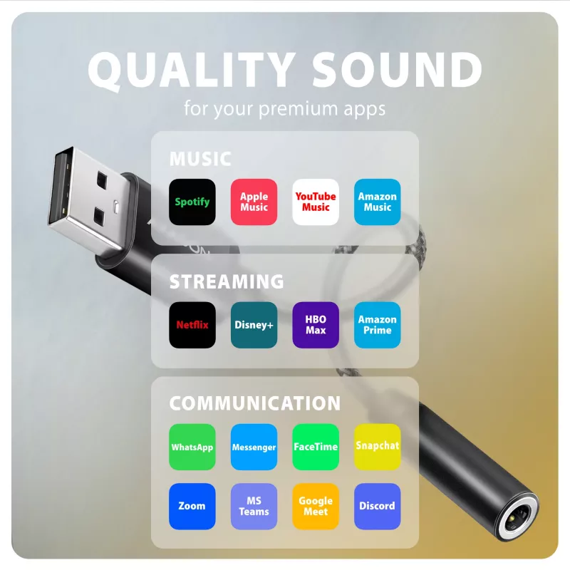 Axagon ADA-HA USB-A auf 3,5-mm-Klinke Hi-Res DAC Audio-Adapter, 384 kHz/32 Bit, Stereo
