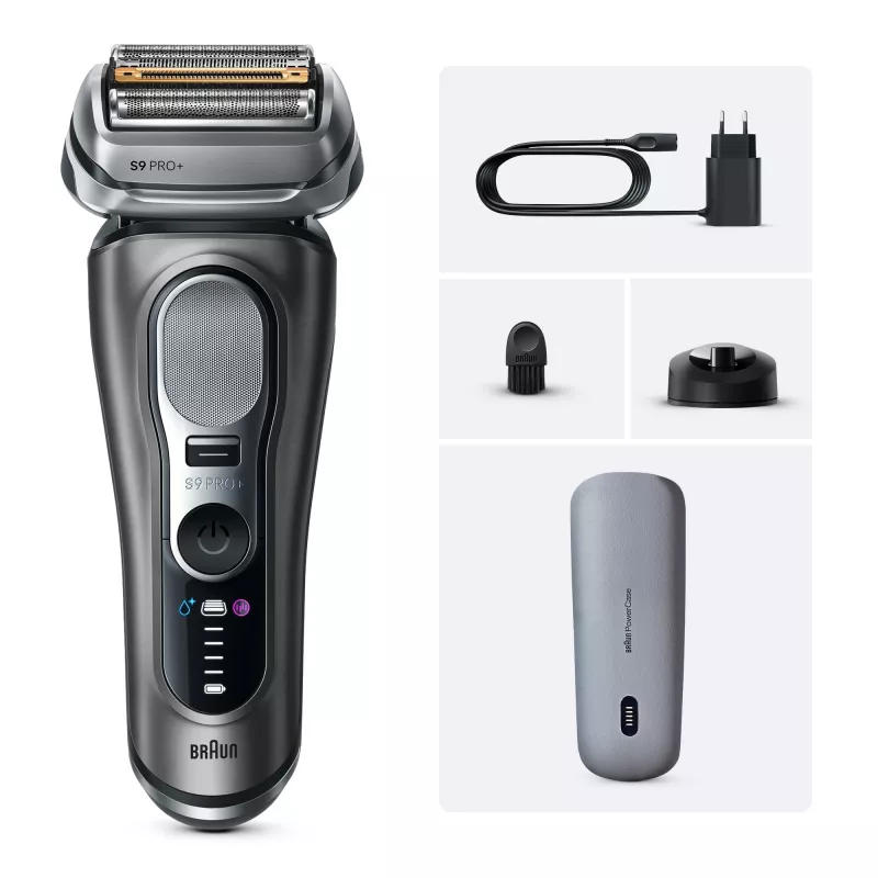 Folienrasierer Braun Series 9 Pro+ 9625s – Graphit, 5 Scherköpfe, Li‑Ion‑Akku, Trimmer, nass & trocken