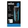 Elektrorasierer BRAUN Series 3 3040 aufladbar schwarz/blau, Modell 3040
