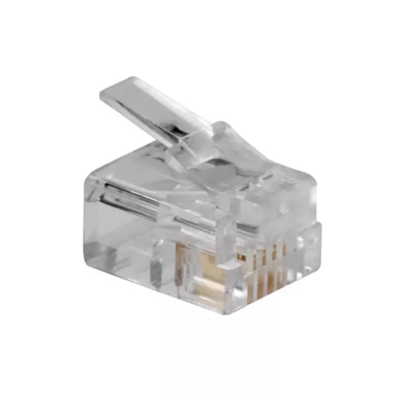 ACT RJ11 (6P/4C) modularer Steckverbinder für Rundkabel mit Massivleitern