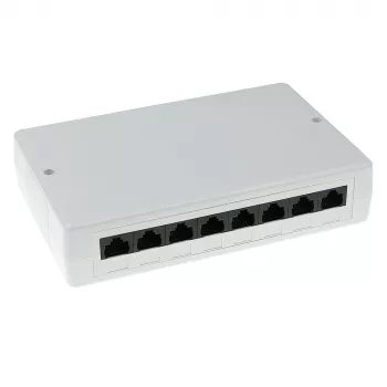 Aufputzdose ACT FA6000 — ungeschirmte 8-Port CAT6 Anschlussdose