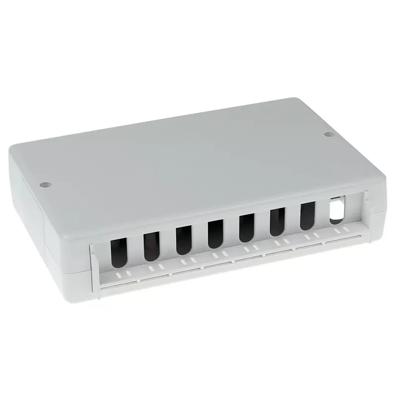 Aufputzdose ACT FA6000 — ungeschirmte 8-Port CAT6 Anschlussdose