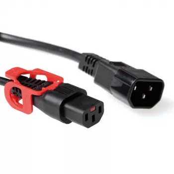 Netzkabel ACT Powercord C13 IEC Lock+ C14 schwarz 1 m 230V 10A
