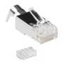 ACT RJ45 (8P/8C) CAT6A geschirmter modularer Steckverbinder für Rundkabel mit massiven oder Litzenleitern