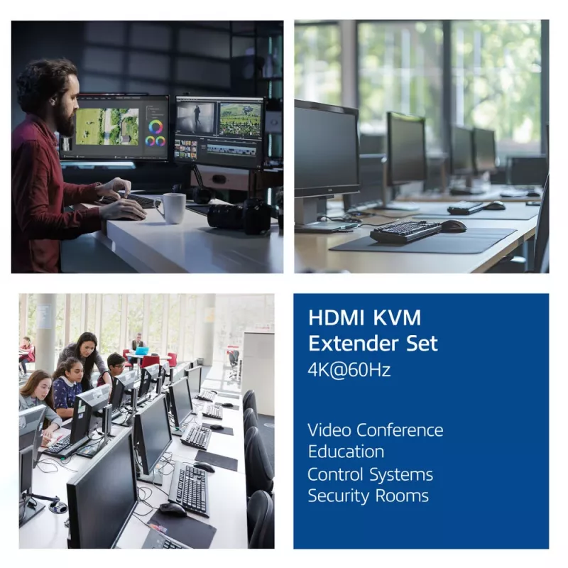 ACT 4K HDMI 2.0 KVM-Extender-Set über CAT6A bis zu 70 Meter