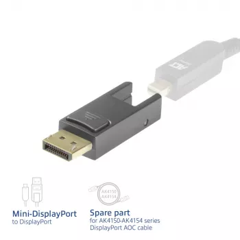 ACT-Ersatzadapter Mini DisplayPort auf DisplayPort für aktive optische DisplayPort-Kabel mit abnehmbarem Stecker
