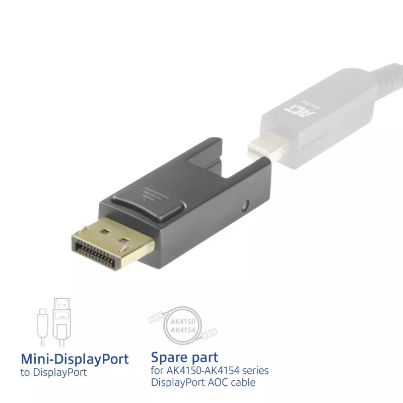 ACT-Ersatzadapter Mini DisplayPort auf DisplayPort für aktive optische DisplayPort-Kabel mit abnehmbarem Stecker