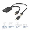 ACT HDMI auf USB Type-C Buchse Adapter, 4K@60Hz. Kabellänge: 0,25 m, Anschluss 1: USB Type-C, Anschluss 2: HDMI + USB. Menge pro Packung: 1 Stück