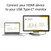 ACT HDMI auf USB Type-C Buchse Adapter, 4K@60Hz. Kabellänge: 0,25 m, Anschluss 1: USB Type-C, Anschluss 2: HDMI + USB. Menge pro Packung: 1 Stück