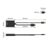 ACT HDMI auf USB Type-C Buchse Adapter, 4K@60Hz. Kabellänge: 0,25 m, Anschluss 1: USB Type-C, Anschluss 2: HDMI + USB. Menge pro Packung: 1 Stück