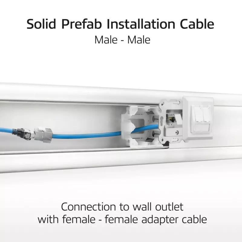 ACT Blau 25 Meter S/FTP CAT6A B2ca PoE++ 100W solides vorkonfektioniertes Installationskabel, RJ45 Stecker – Stecker