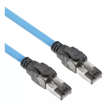 ACT Blau 75 Meter S/FTP CAT6A B2ca PoE++ 100W solides vorkonfektioniertes Installationskabel, RJ45 Stecker – Stecker