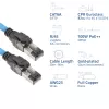 ACT Blau 75 Meter S/FTP CAT6A B2ca PoE++ 100W solides vorkonfektioniertes Installationskabel, RJ45 Stecker – Stecker