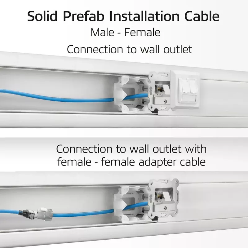 ACT Blau 40 Meter S/FTP CAT6A B2ca PoE++ 100W solides vorkonfektioniertes Installationskabel, RJ45 Stecker – Buchse