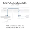 ACT Blau 50 Meter S/FTP CAT6A B2ca PoE++ 100W solides vorkonfektioniertes Installationskabel, RJ45 Stecker – Buchse